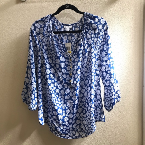 Charter Club Tops - Charter Club Floral Printed Blouse